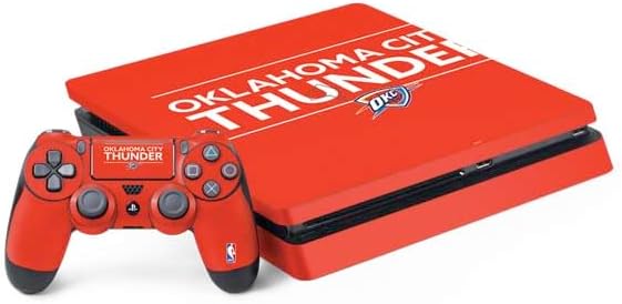 Skinit Decal Gaming Skin Compatible with PS4 Slim Bundle - Officially Licensed 2025 NBA Champions Oklahoma City Thunder Design