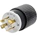 Hubbell-Wiring L1530P 4 Wire 3 Pole Polarized Locking Plug 250 Volt AC 3-Phase 30 Amp NEMA L15-30P Black and White Hubbell-Pro Select Spec