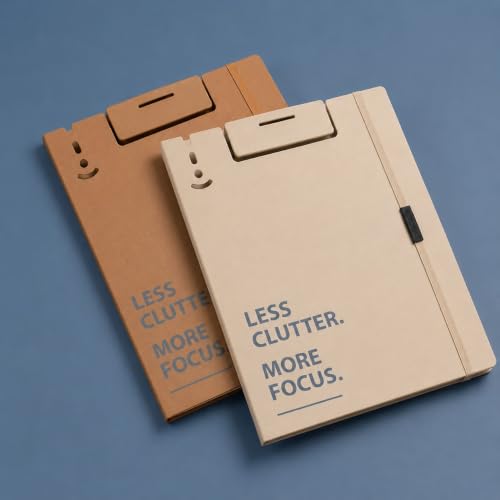 Image of Tarkan A4 Size Clipboard File Folder with Strap, Pack of 2 (Beige & Tan)