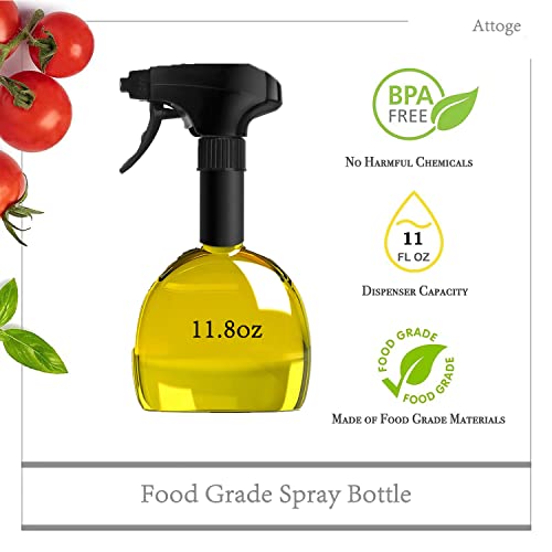 Olive Oil Sprayer For Cooking 2 Pack - 12 Oz Large Capacity Oil Sprayer Bottle, Refillable Food Grade Oil Mister Spray Bottle For Cooking, Oil Sprayer For Air Fryer, Baking, Salad, Roasting, #TOP5