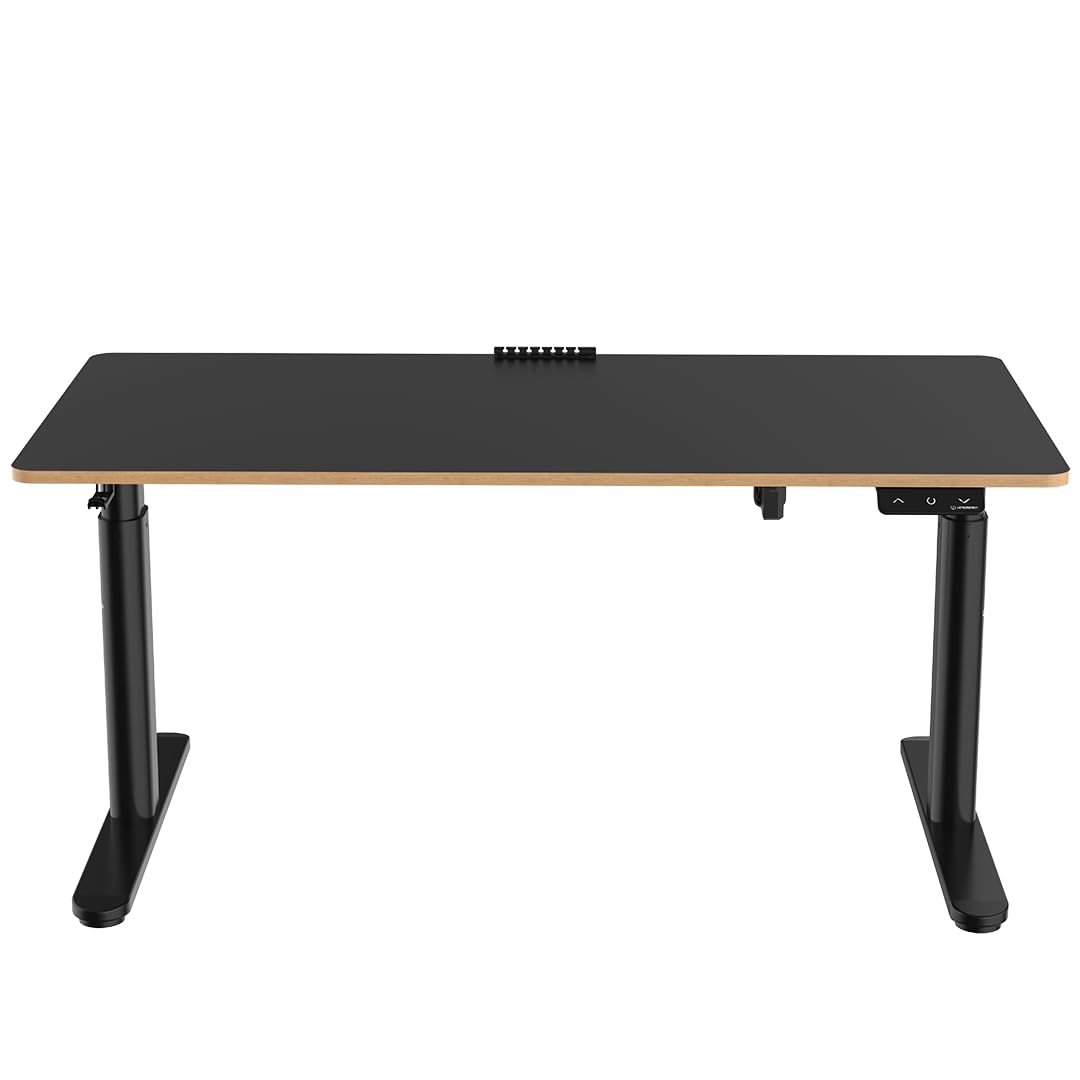 Ultradesk - Escritorio Infantil Eléctrico Regulable en Altura Pulsar - 120x60x55-81cm - para 2 Monitores - para Habitaciones de Niños y Adolescentes - Negro