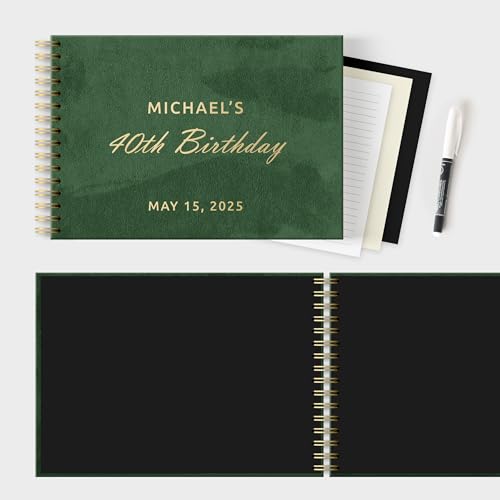 Image of Guest Book Photo Album Adventure Book for Cabin, Airbnb, Vacation Rental, or Travel Journal for Polaroid Instax, Keepsake Fits 4x6 or 5x7 Pictures Couples or Family Scrapbook (Green, Large - 11.7x8.3)