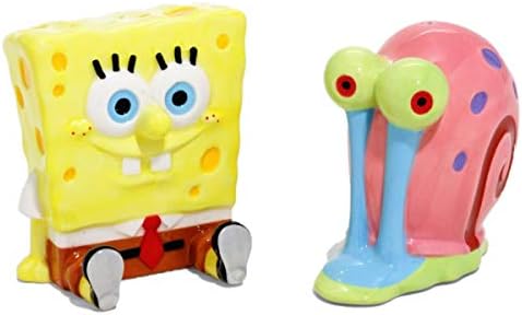 SpongeBob SquarePants Salt & Pepper Shaker Set - SpongeBob and Gary Figure Designs - Ceramic