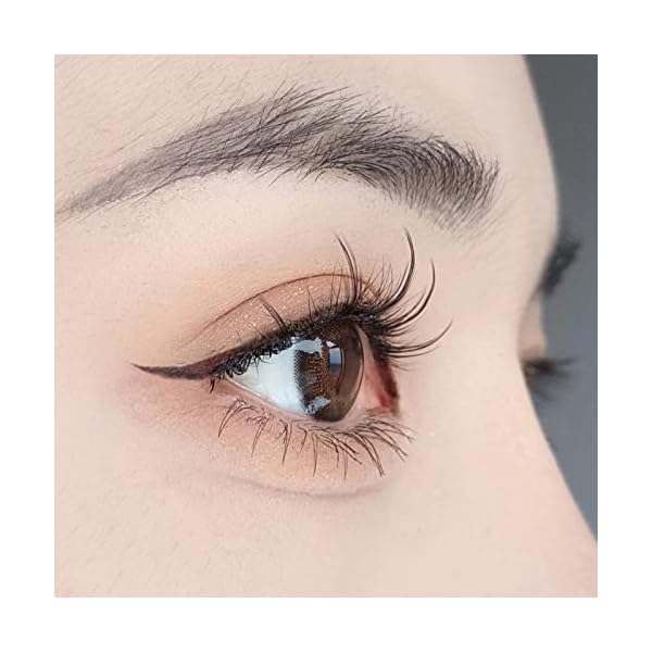 Natürliche Falsche Wimpern,Manga Lashes mit klarem Band Spiky Wispy Wimpern natürlicher Look 5 Paar wiederverwendbar… – Bild 7