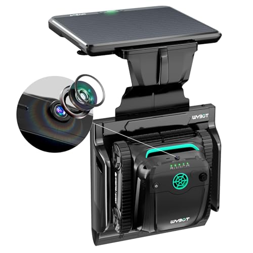 WYBOT S2 Solar Vision Robotic Pool Cleaner, AI Vision Algorithm, Auto Return Charging, Dual Charging, Scheduled Cleaning, 3D Adsorption for In-Ground Pools (Black & Green)