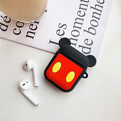 Logee Mouse Case For Airpods 1&2,Cute Character Silicone 3D Funny Cartoon Airpod Cover,Soft Kawaii Fun Cool Design Skin Kits With Carabiner,Unique Cases For Girls Kids Teens Women Air Pods #TOP6