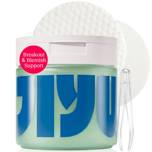 Image of JIYU Cleansing Polish Pads - Korean Skincare for Clogged Pores, Breakouts & Uneven Skin Texture - Face Exfoliating Pads with Glycolic Acid (AHA), Salicylic Acid (BHA) & Niacinamide - 60 Count