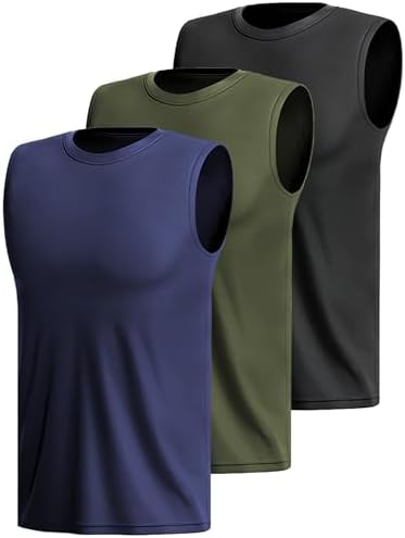 3 Or 5er Pack Sport Tank Top Herren äRmellos Shirt Fitness Achselshirt Schnelltrocknend Muskelshirt Atmungsaktiv Laufshirt Tanktop Gym Funktionsshirt Sleeveless Sportshirt Westen M