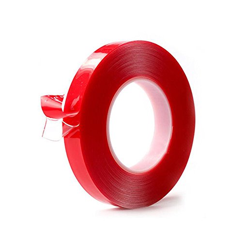 3 Meters Heat Resistant Acrylic Double Sided Adhesive Tape Roll,Clear Sticker for Car/Cell Phone Repair,Red, 3 mÃ—10 mmÃ—1 mm