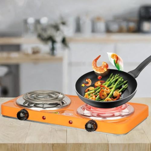 Image of ATORSE Electric Countertop Double Burner Power Indicator Lights 2 Burner Hot Plates