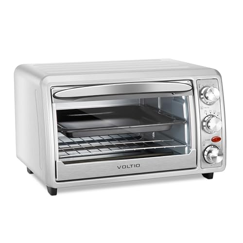 VOLTIO Horno Tostador Eléctrico 24 L 1500 W Temporizador de 60 Min