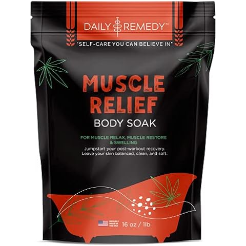 DAILY REMEDY Muscle Relief Body Soak with Epsom Salt - Made in USA - for Deep Soaking Body Aches, Muscle Pain, Joint Soreness and Tired Muscles. Cover