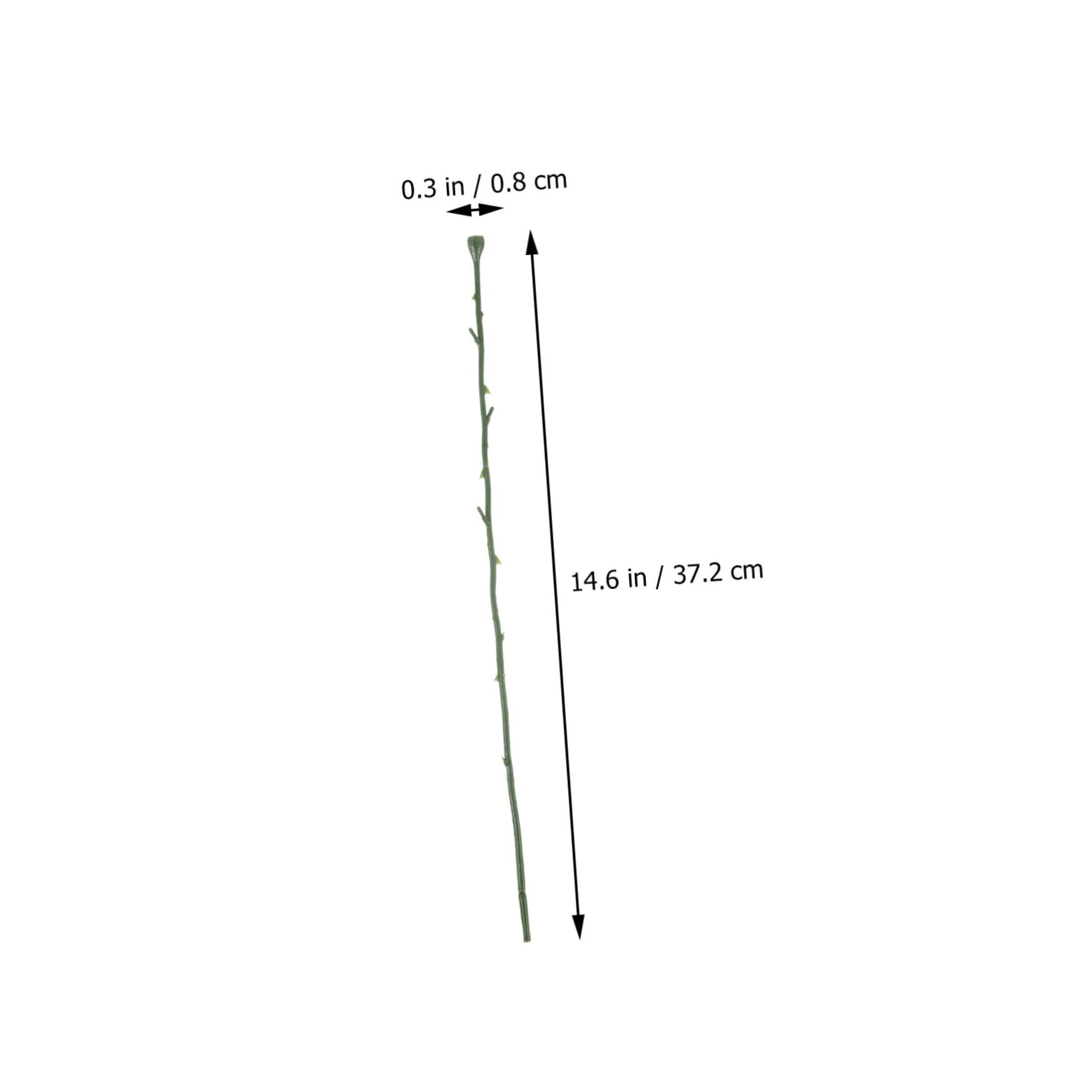 SEWACC 50pcs Handmade Material Flower Stems Green Floral Stem Wire for Easy DIY Crafts Roses Artificial Flowers