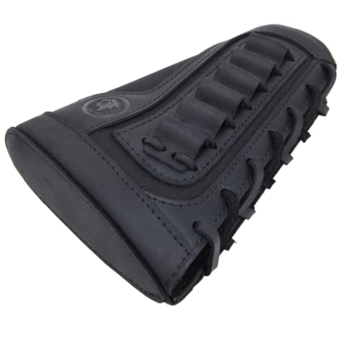 Leather Cheek Rest Canvas Buttstock Cover(Black, .308 .45-70 .30-06 .44MAG)