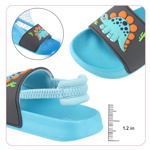 Toddler Boys Girls Slides Sandals with Elastic Strap Non-Slip Flip Flop Lightweight Little Kids Shower Slippers Beach Pool Shoes4