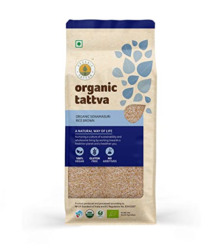 Image of Organic Tattva, Organic Gluten Free Sonamasuri Brown Unpolished Rice - 1Kg & Organic Tattva, Organic Sesame Unrefined Cooking Oil, 1 Litre
