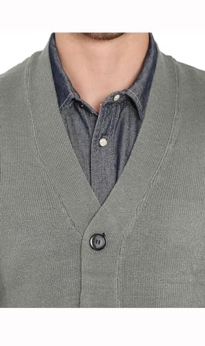 Turtle Bay New York Men's Cashmere-Like Button Front Flat Knit Sweater Vest with front patch pockets NAVY/XL4