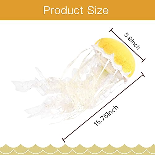 lilizzhoumax Simulation Jellyfish Plush Toy 15cm/6”, Realistic Stuffed Animal Jellyfish Plush Toy, Cute Hangable Plush Toy - Image 2