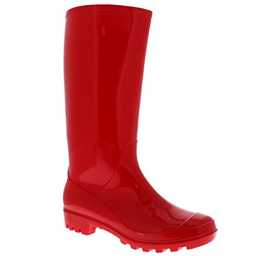 Womens Original Tall Winter Snow Wellingtons Muck Waterproof Boots - Red Gloss - US5/EU36 - BL0286 - Thumbnail 4