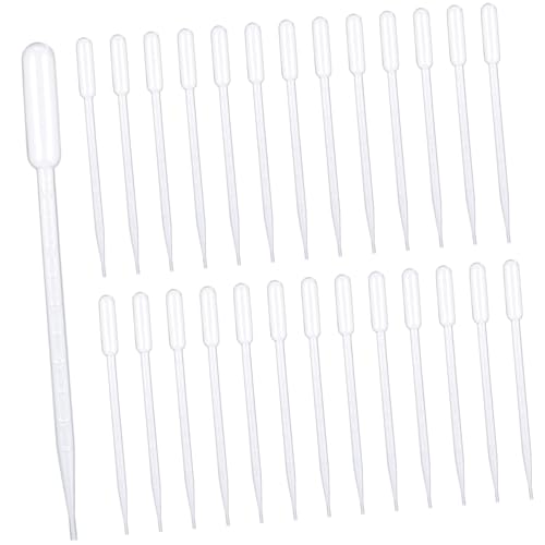 HOMOCONO 100pcs Plastic Dropper Pipettes Graduated Eye Dropper Calibrated for Lab 5ml