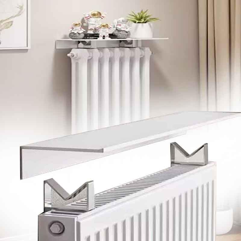 HLTQL Balda Radiador,Estante Radiador Blanco Sin Taladrar,con Soporte de 6 cm,Cubre Radiadores Cubreradiador Modernos de Aleación de Aluminio,Antihumo Antipolvo,para el Hogar,Oficina(35cm)