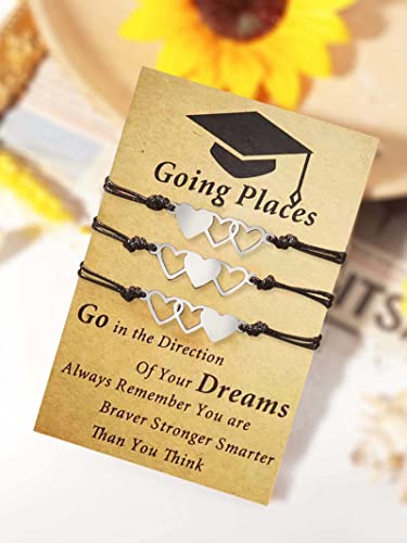 Image of Graduation Gifts for Her Him Class of 2025 Graduation Bracelet Compass Bracelets College High School Gifts