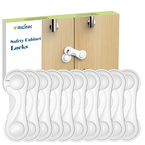 Seguridad Cajones Bebe 10 pcs, Seguridad Puertas NiñOs, Cierres Seguridad Bebe, Cerraduras Contra NiñOs para Armarios Refrigeradores, Adhesivo Fuerte Sin PerforacióN Duradero para Muebles De Cocina