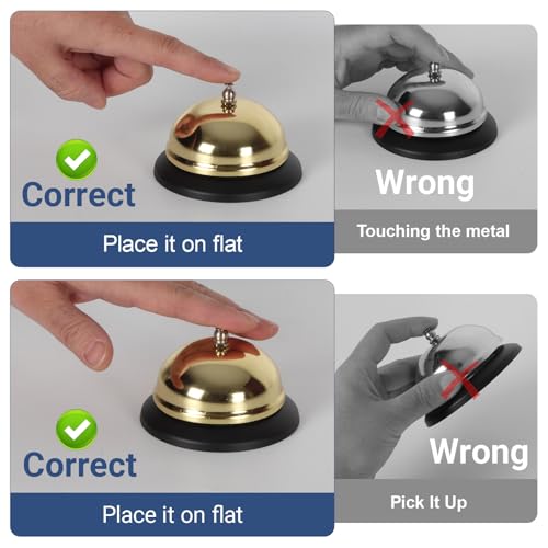 image for Wohoyee 2 Packs Call Bell Loud Clear Desk Bell with Anti-Rust Steel 3.