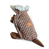 PLYFOU Squeaky Dog Toys, 12 Inch Plush Dog Toys, Stuffed Toys for Small Medium Large All Breed Sizes Dogs, Big Armadillo Animals Toy, Puppy Chew Toy with Clean Teeth, Brown