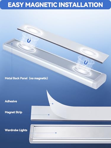 Image of OxyLED Motion Sensor Light for Home, Under Cabinet Light Wireless Lights for Wall 10 LED Wardrobe Lights Battery Operated PIR Motion Sensor Switch Light with Magnetic Stick Up for Cupboard, 1 Pack