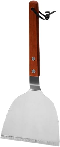 Mango de madera Filete de cocina Espátula de acero inoxidable Turner Grill Herramienta de corte