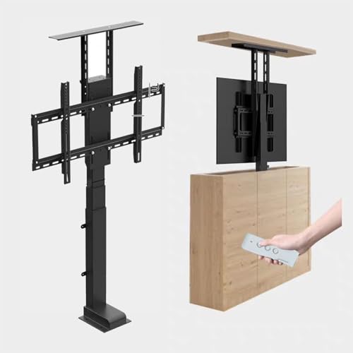 QICBYING Support TV Motorisé avec Télécommande - Ascenseur TV Électrique Télescopique avec Support TV À Levage Automatique, Peut Être Caché dans Un...