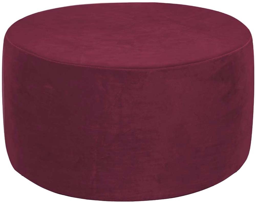 Velvet Ottoman Slipcovers /Cover ，Round Stretch Footstool Cover, With Elastic Bottom ， Modern Dustproof Foot Stool Covers Removable Washable Large Anti-Slip Pouffe Cover ( Color : A13 , Size : 60-73cm