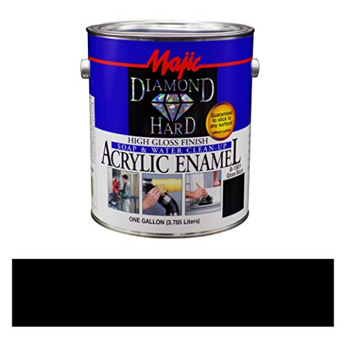 Majic Paints 8-1501-1 Diamond Hard Acrylic Enamel High Paint, 128 oz / 1-Gallon, Gloss Black, 128 Fl Oz