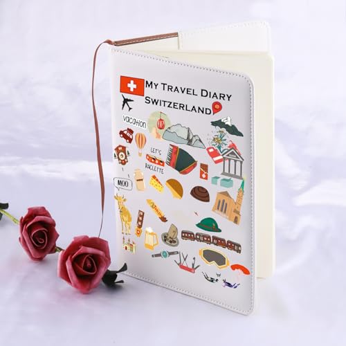 LQRI Switzerland Travel Gift My Travel Diary Switzerland Leather Notebook Switzerland Vacation Trip