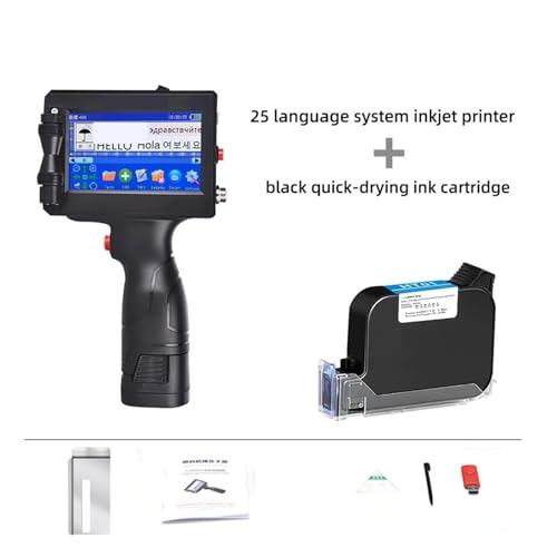 Imprimante jet d'encre portable compacte 12,7 mm noire pour codage et logos - 3