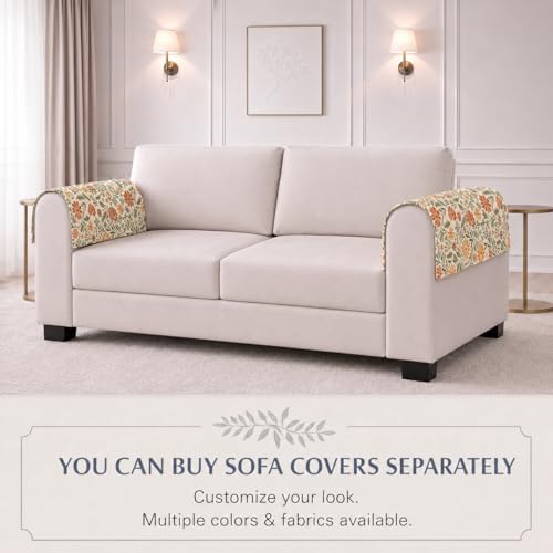 Image of STITCHNEST 'Eden Weaves Collection Series' Sofa Armrest Cover | Elegant Woven Fabric, Washable & Durable for Modern Living (18 x 22 Inches)