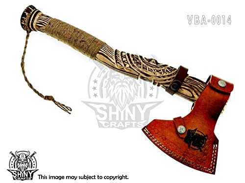 SHINY-CRAFTS-Viking-AxeHatchetThrowing-AxesHand-AxeGifts-for-himWood-Working-ToolViking-Gifts-for-MenCamping-HatchetTomahawkBearded-Axe