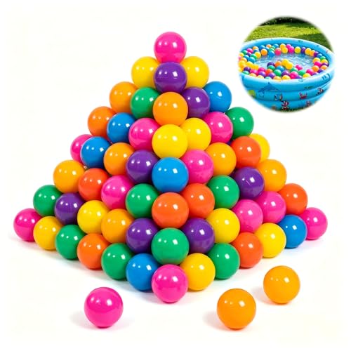panemy Balles en Plastique Multicolores 50 Pièces sans BPA,5,5 cm,7 Couleurs Mélangées,Boule pour Bébé Balles,Balles de Jeu Colorées pour la Piscine pour...