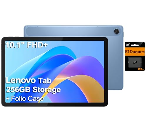 Lenovo Tab M10 10.1" Idea Android Tablet, 256GB Storage (128GB eMMC+128GB SD Card), FHD+ (1920x1200), 8-Core MediaTek, Ultra-Light Design for Kid, Student, Gaming, Long Battery Life, 8MP+5MP Camera