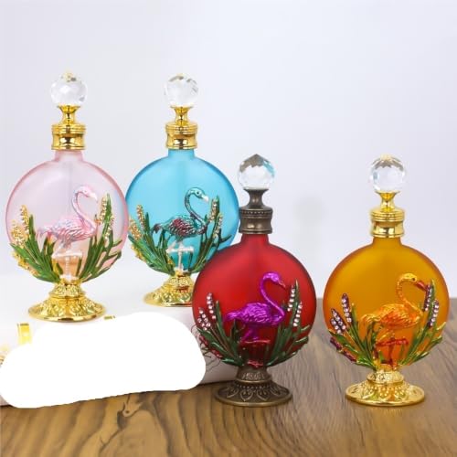 Botella de aceite esencial de 30 ml HUFFA estilo árabe rosa esmaltada oro 3