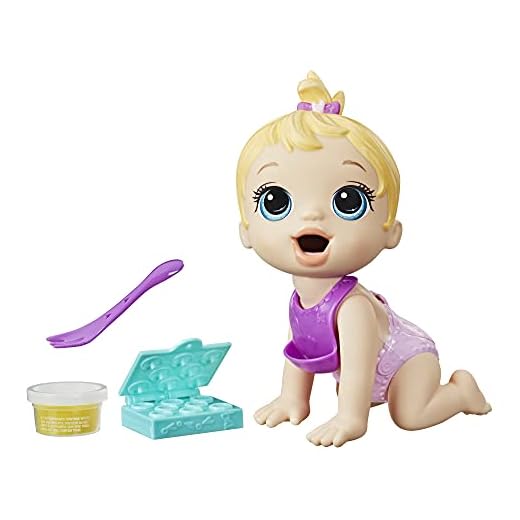 Baby Alive Lil Snacks Doll, Eats and Poops, 8-Inch Blonde-Haired Snack-Themed Doll for Kids 3 and Up