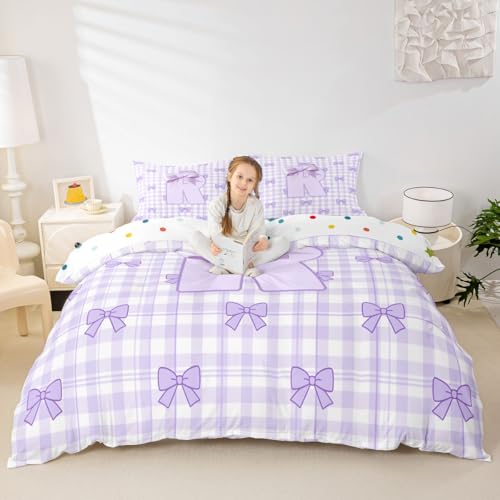 Ensemble de literie ribbon rose pour chambre de filles esthétique 220x240 - 5