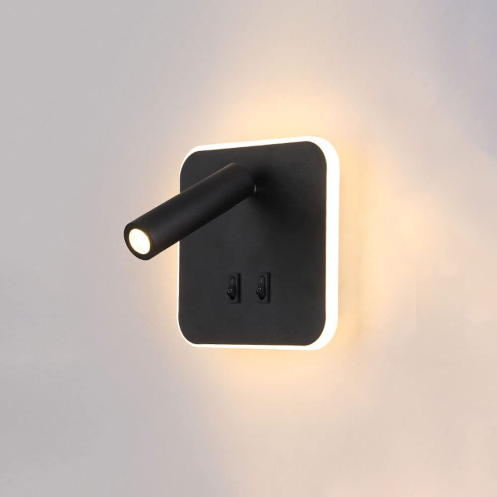 Wandleuchte Led Wand Scheinwerfer 330 ° Einstellbare Wand Lampen Nachts Leselampe, Moderne Quadratmauer Schwenkstrahler, Wohnzimmer Dekor Wandleuchten Schlafzimmer Sconces Kopfteillampe/Bla
