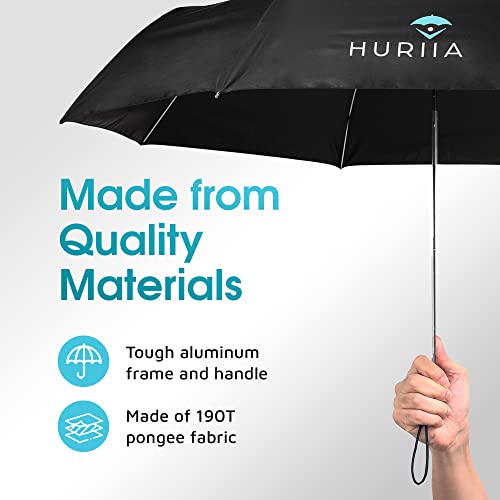 Huriia - Uv Travel Umbrella, Compact Umbrella For Daily Use, 10-Inch Foldable Mini Umbrella With Upf 50+, Small Umbrella With Wide Coverage For Travel, 46-Inch Open Arch, Charcoal Black #TOP4