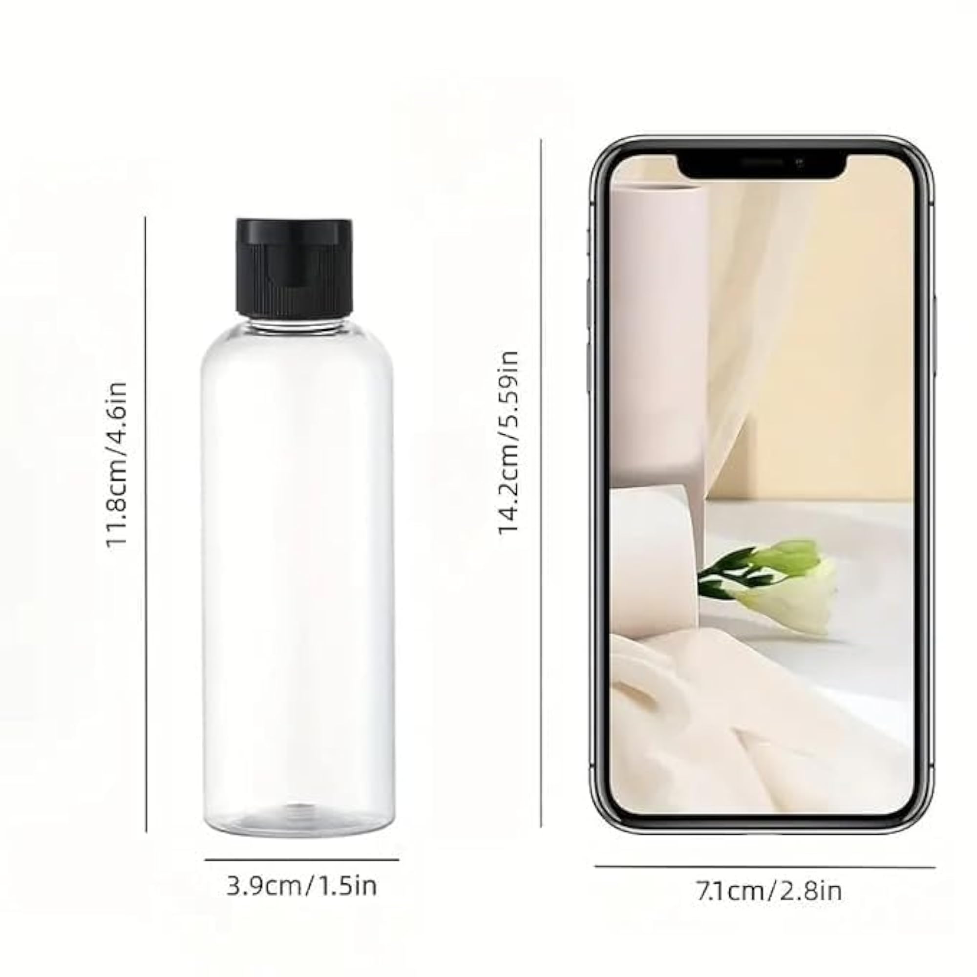 Set of 5 Empty Plastic Bottles with Screw Caps
