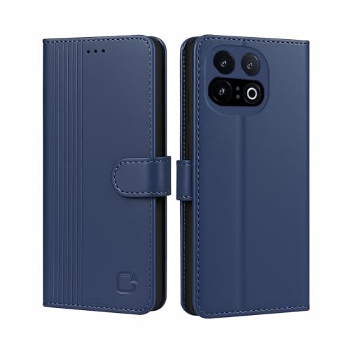 Image of AIBEX Shock Proof Flip Compatible for iQOO 15 5G Flip Cover Leather Finish | Inside TPU with Card Pockets | Wallet Stand | Complete Protection Flip Case Blue