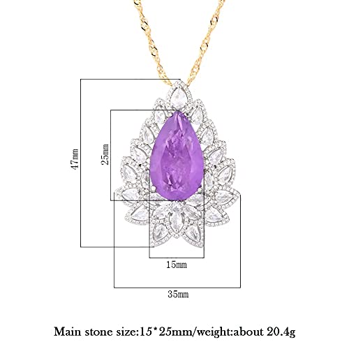 Collier quartz rose femme pendentif améthyste et diamant rose - 2