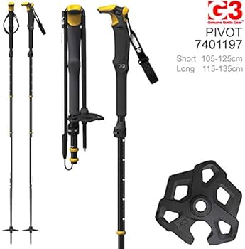 Amazon | G3(ジースリー) スキーポール 2024 PIVOT ブラック×イエロー