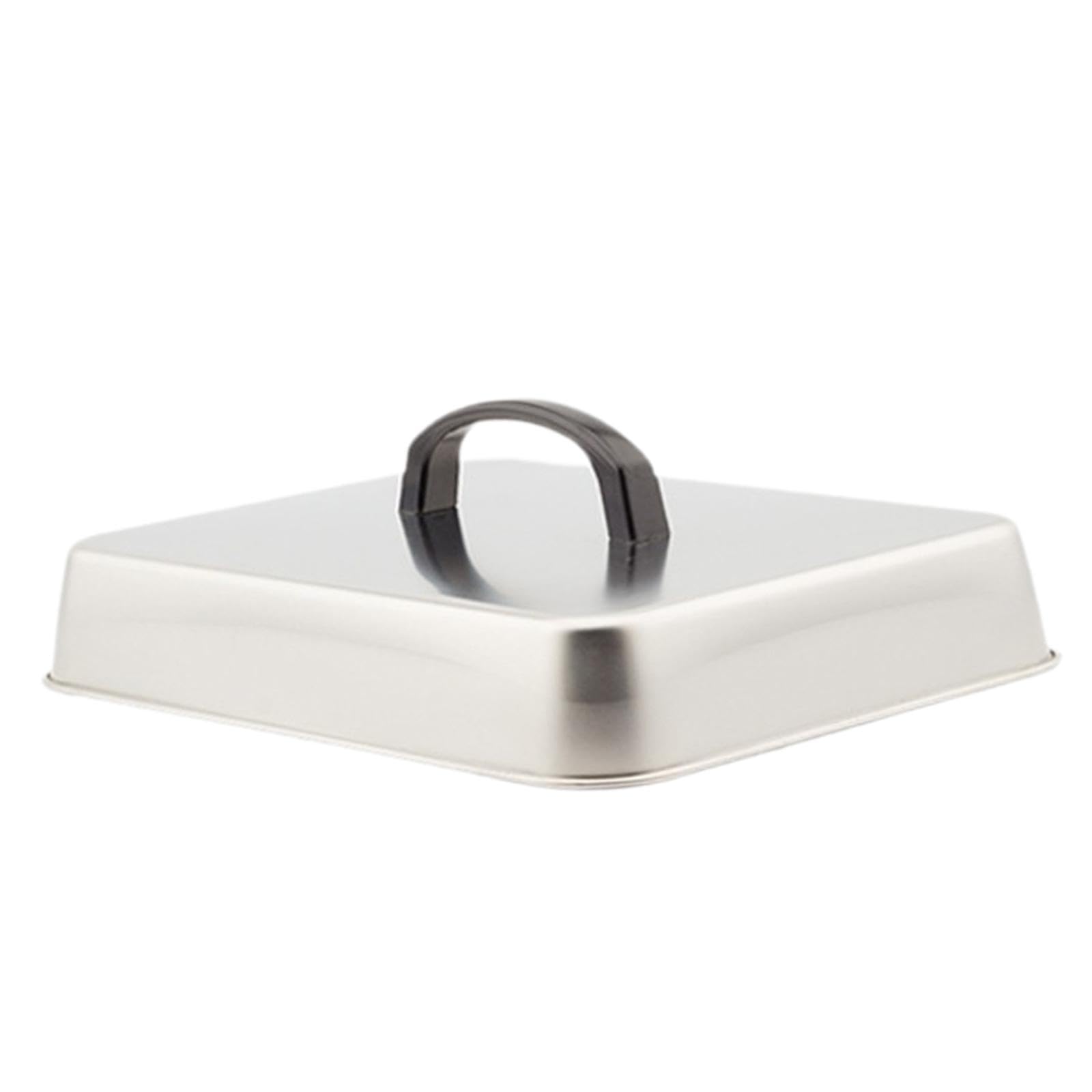rockible Coperchio per Fusione di Formaggio, Coperchio per Hamburger, Coperchio per Griglia Rettangolare, Coperchio per Griglia Universale in Acciaio Inox per, 31x24x5cm